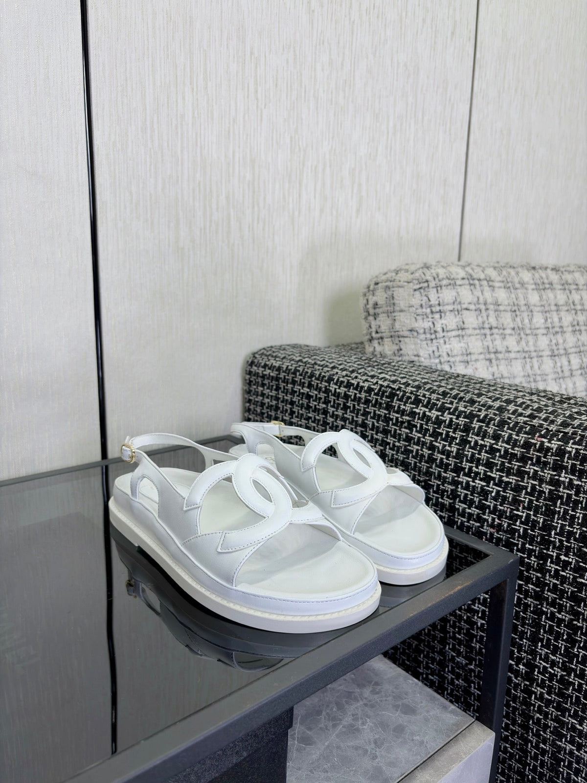 CC Sandals White Leather 935911
