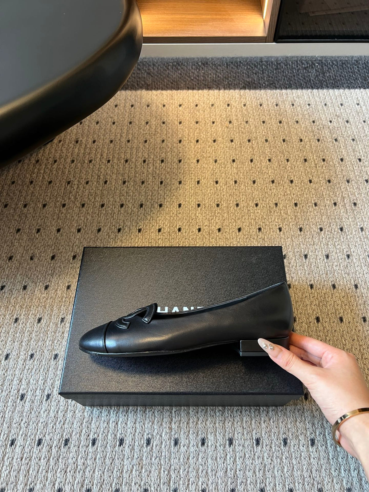 CC Moccasins Logo Black Leather 984300