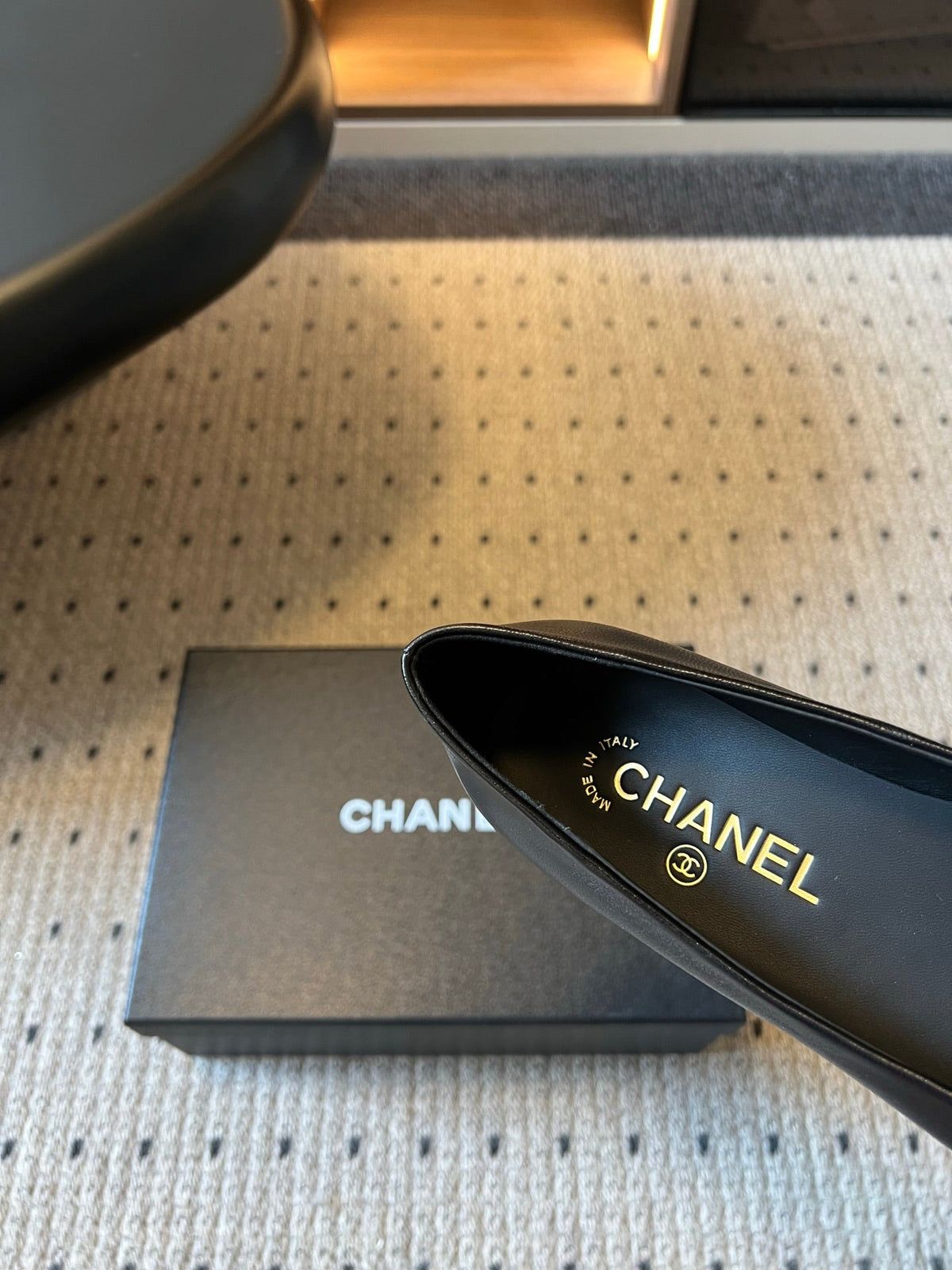 CC Moccasins Logo Black Leather 984300