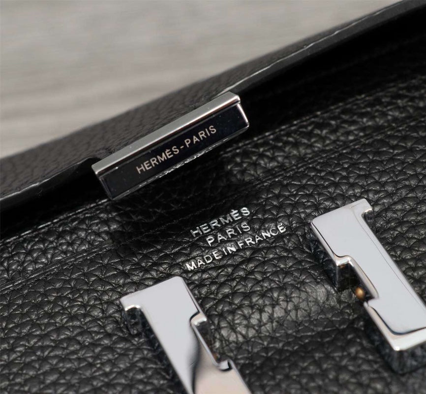 HM Clutch Constance 20.5 Black Calfskin GHW