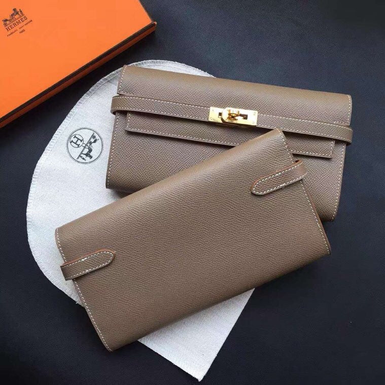 HM Kelly Classic Wallet 20.5 Cedar Calfskin