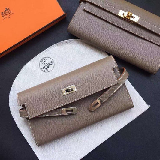 HM Kelly Classic Wallet 20.5 Cedar Calfskin