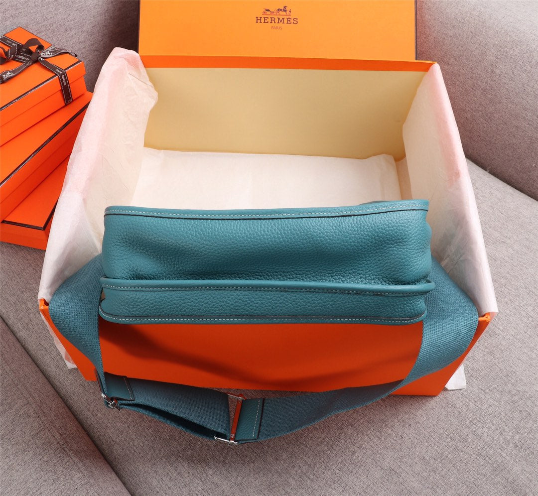 HM EVELYNE BAG 28 TEAL BLUE TOGO