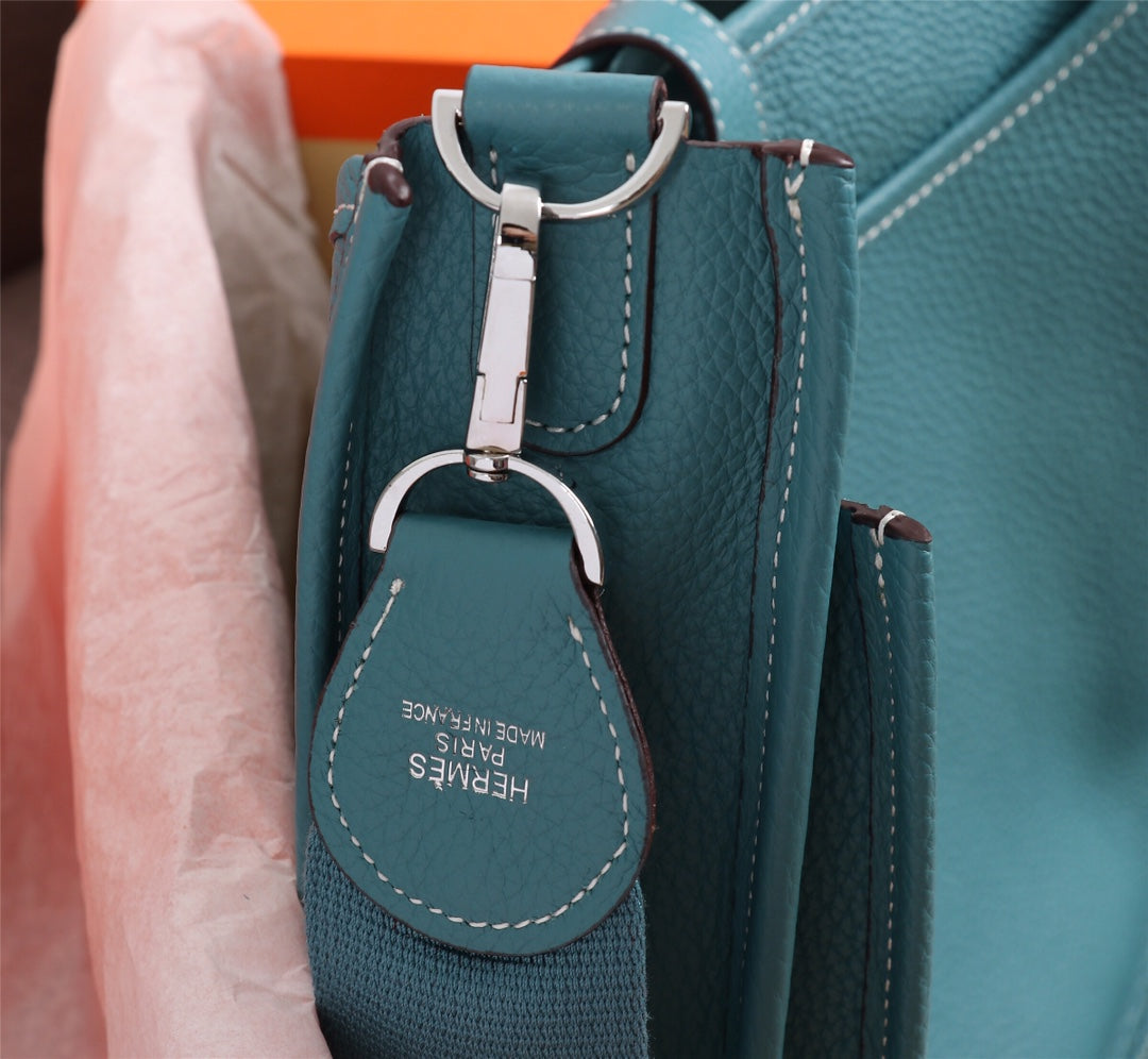 HM EVELYNE BAG 28 TEAL BLUE TOGO