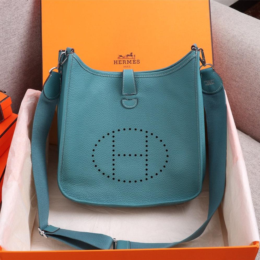HM EVELYNE BAG 28 TEAL BLUE TOGO