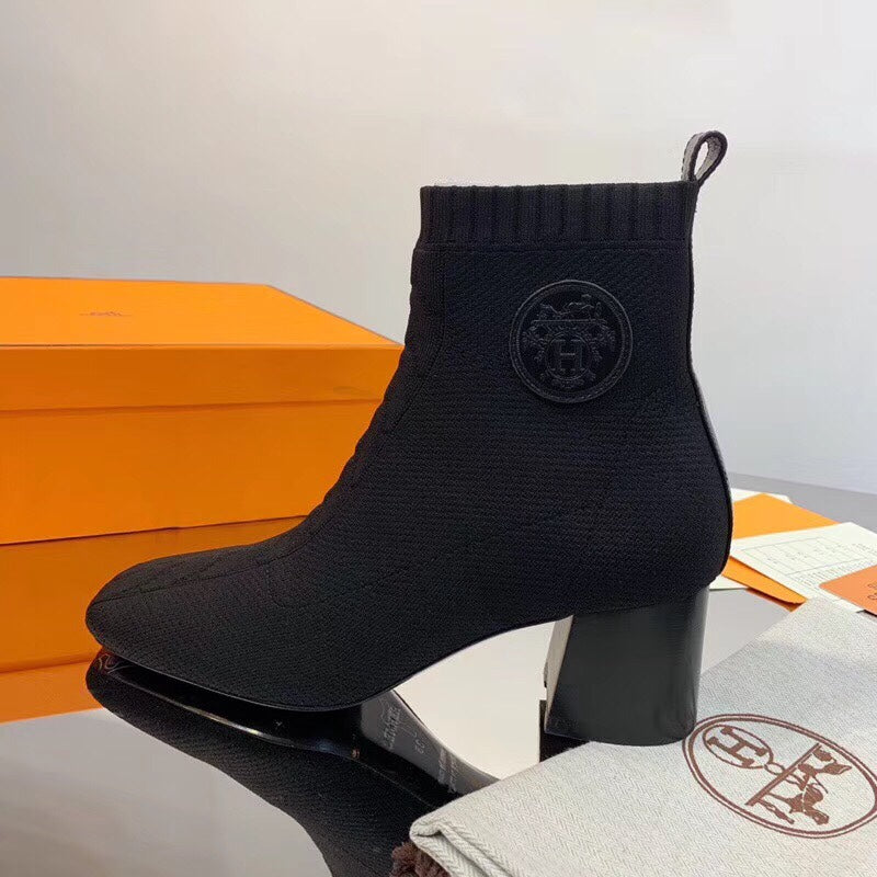 HM Volver Ankle Boot Black Fabric 546189