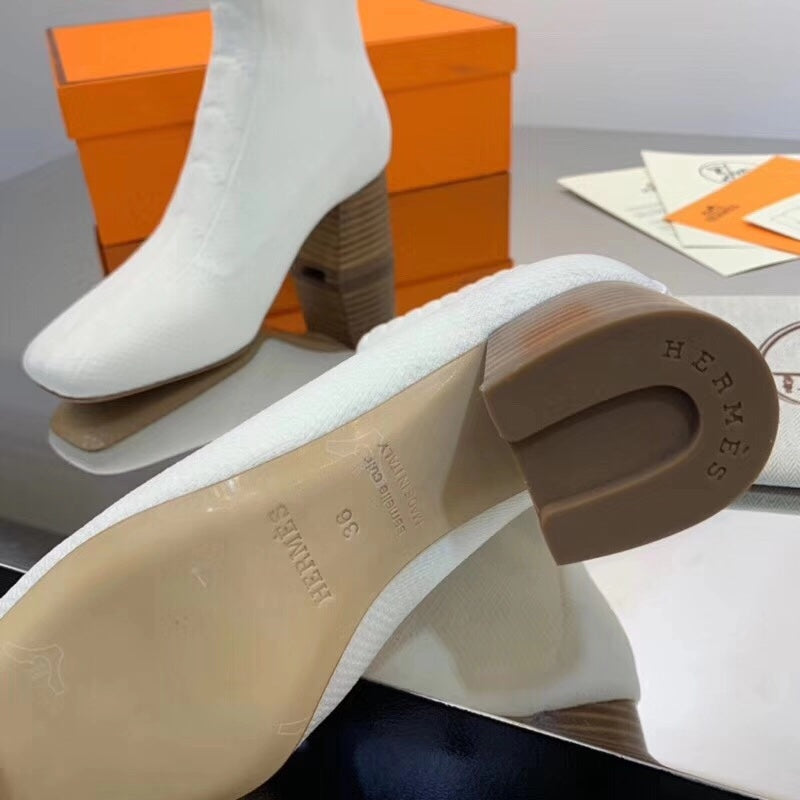 HM Volver Ankle Boot White Fabric 546190