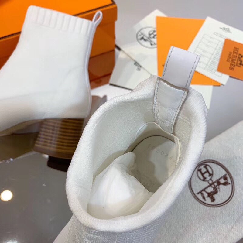 HM Volver Ankle Boot White Fabric 546190