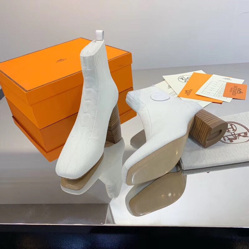 HM Volver Ankle Boot White Fabric 546190