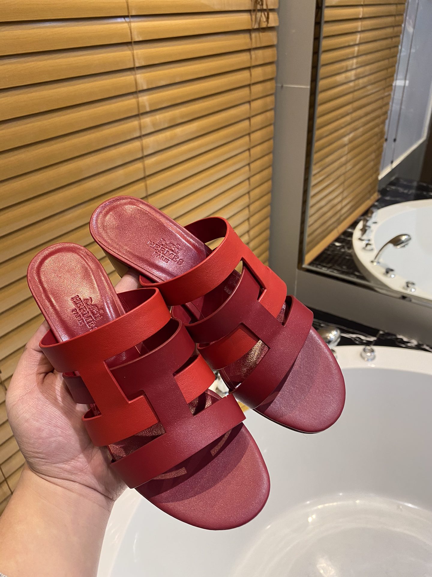 HM Amica Sandals 50mm Red Sheepskin 546230