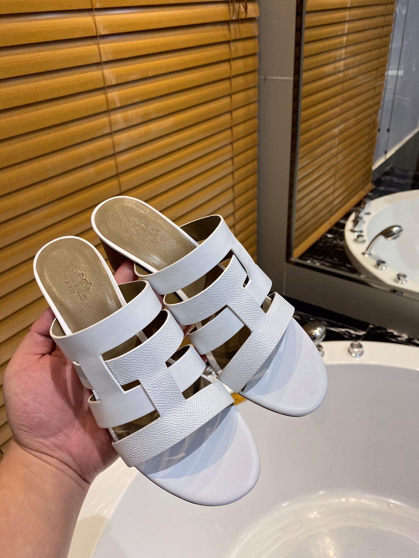 HM Amica Sandals 50mm White Sheepskin 546227