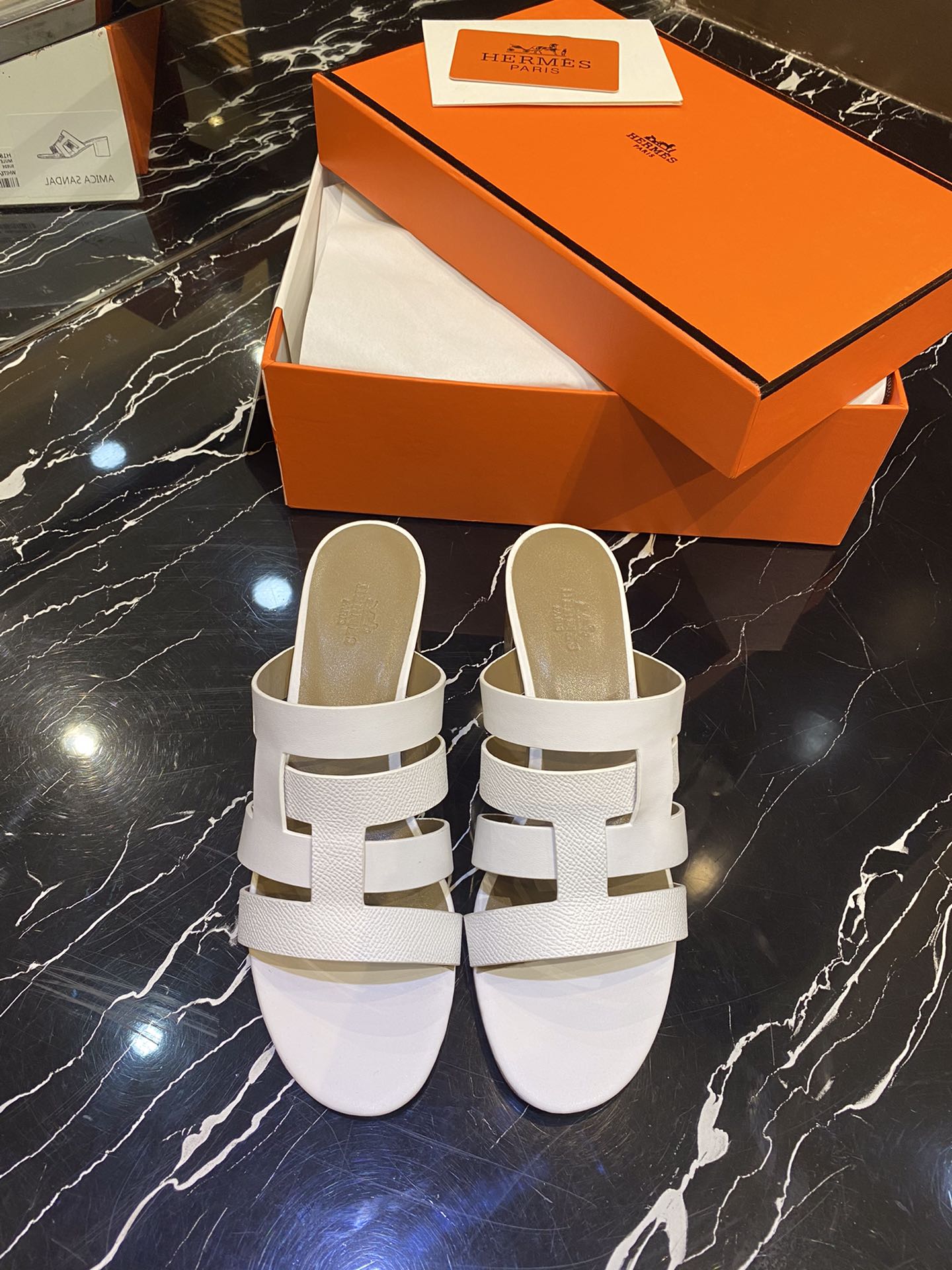 HM Amica Sandals 50mm White Sheepskin 546227