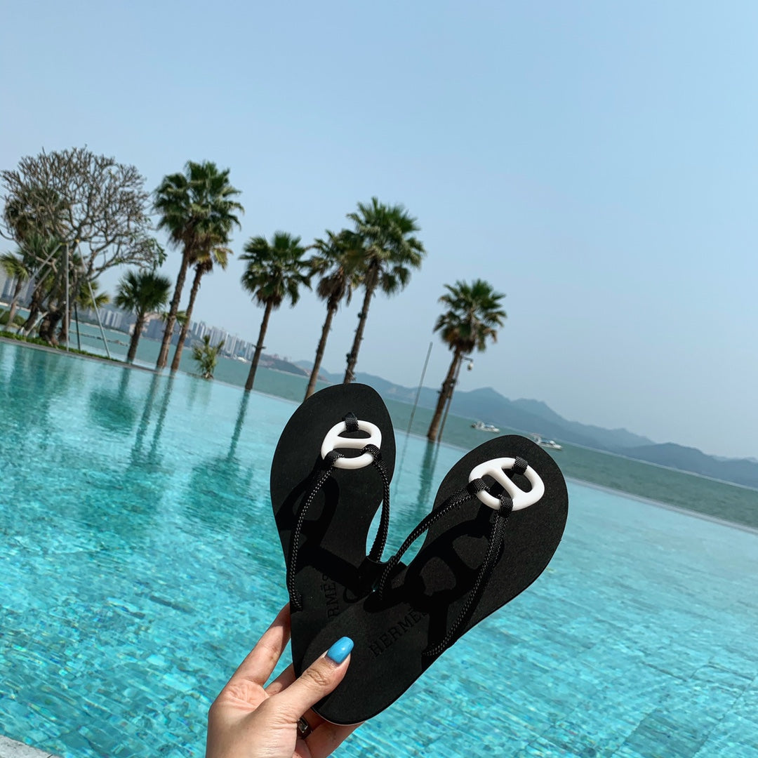 HM Kala Nera Slippers Black Cowhide 546338