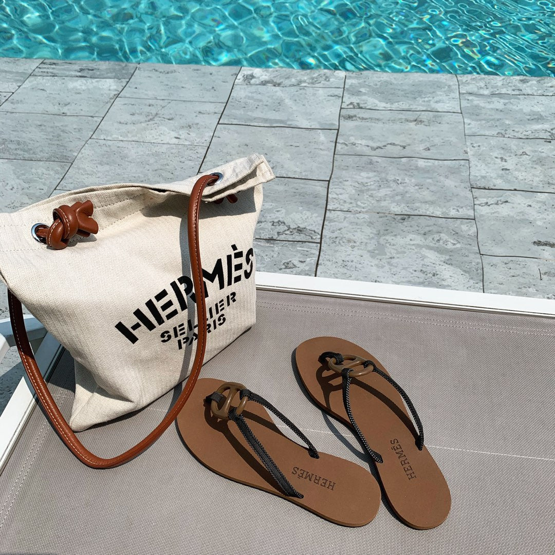 HM Kala Nera Slippers Brown Cowhide 546350