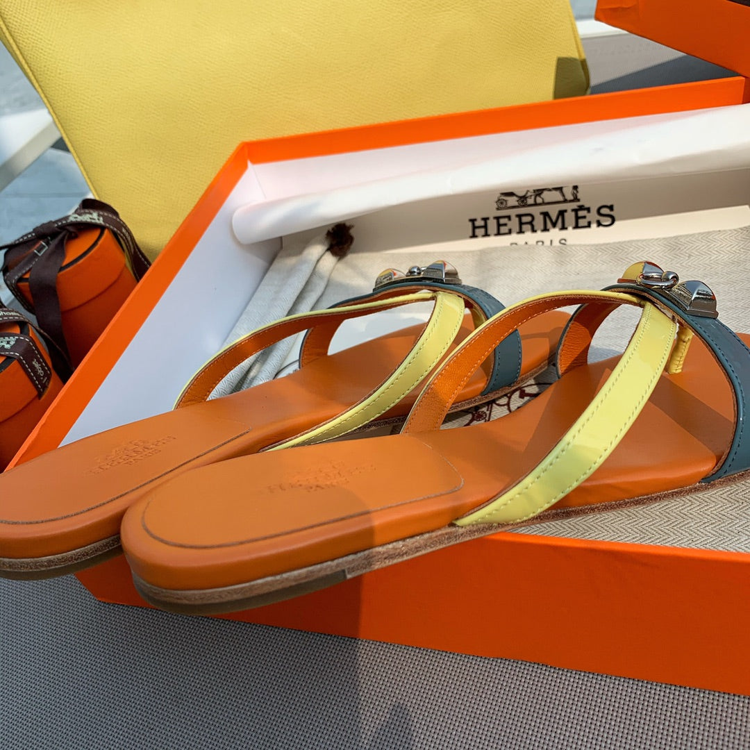 HM Medor Slippers Orange Cowhide 546247
