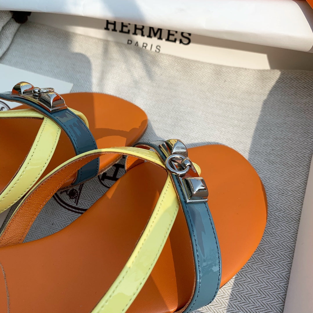 HM Medor Slippers Orange Cowhide 546247