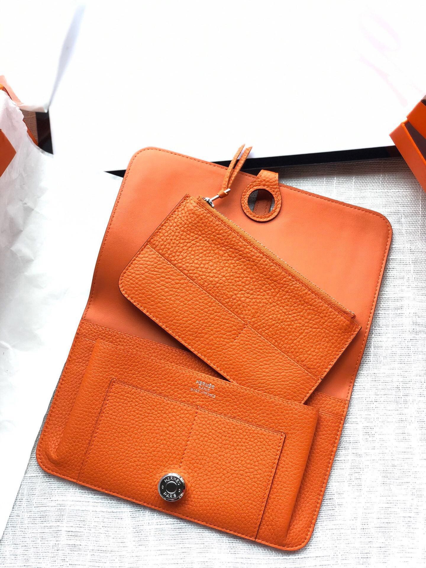 HM Dogon Wallet 20 Orange Togo SHW