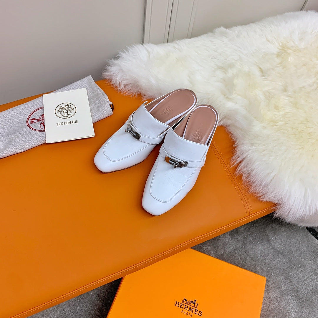 HM Blossom Mule 65mm Off White Sheepskin 546302