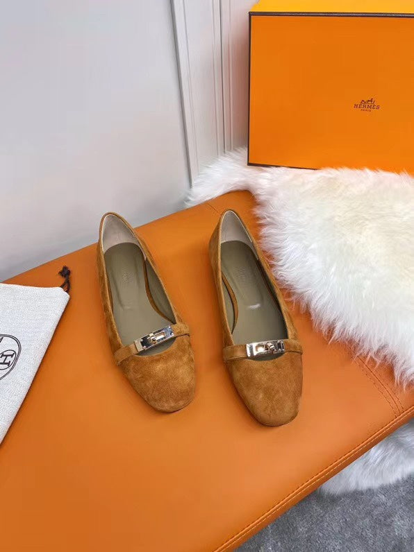 HM Liberty Ballet Flats Brown Suede 679992