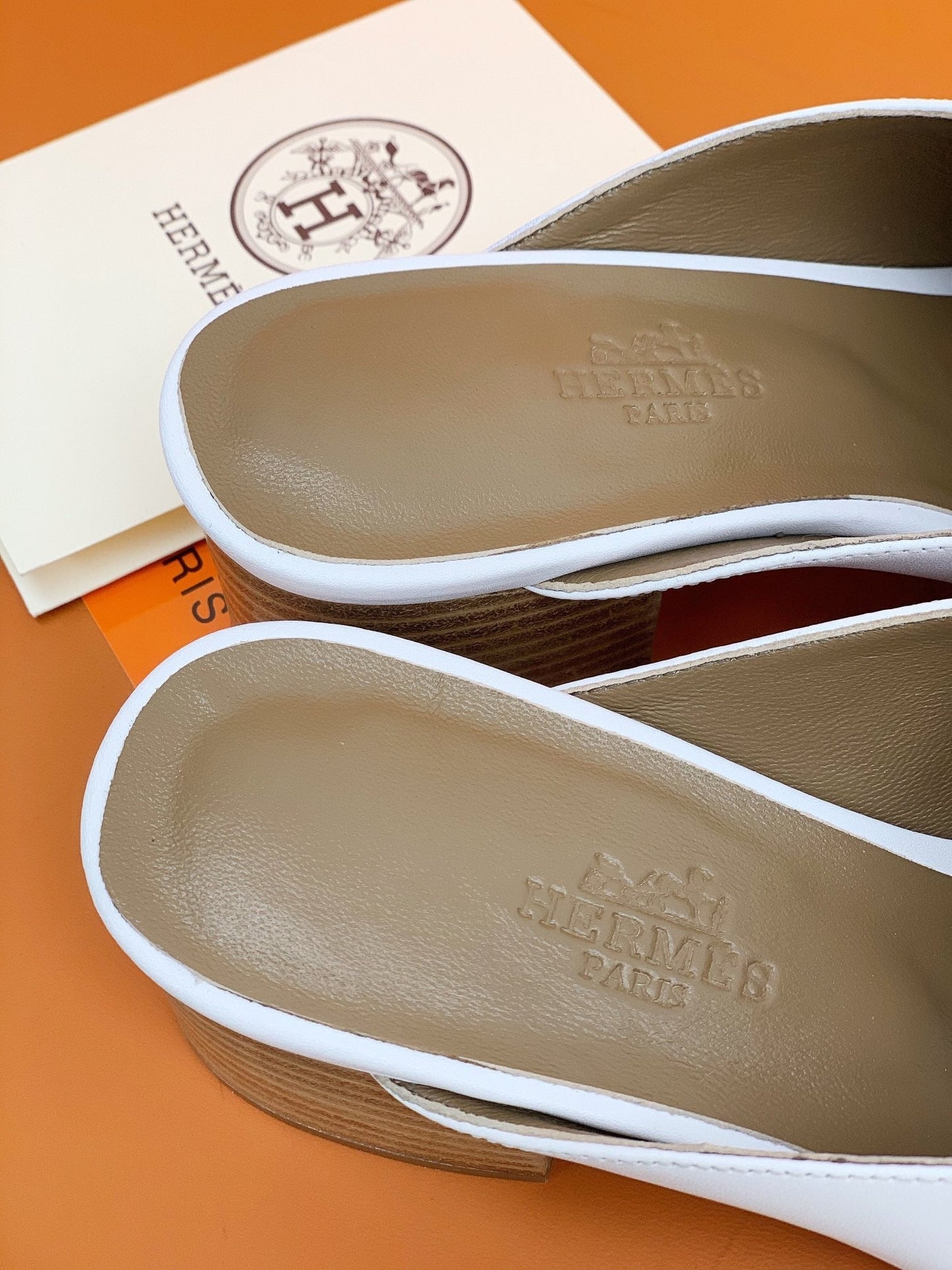 HM Alma Sandals 45mm Brown White Cowhide 546345