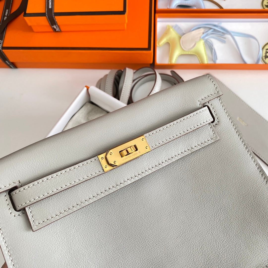 Kelly Danse II 22cm Light Grey Evercolor Leather Ghw