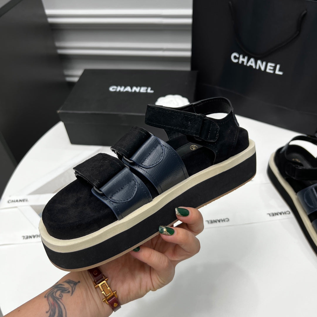 CC 26s Dad Sandal Black Blue Leather Suede 867658