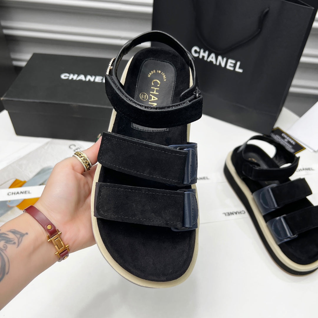 CC 26s Dad Sandal Black Blue Leather Suede 867658