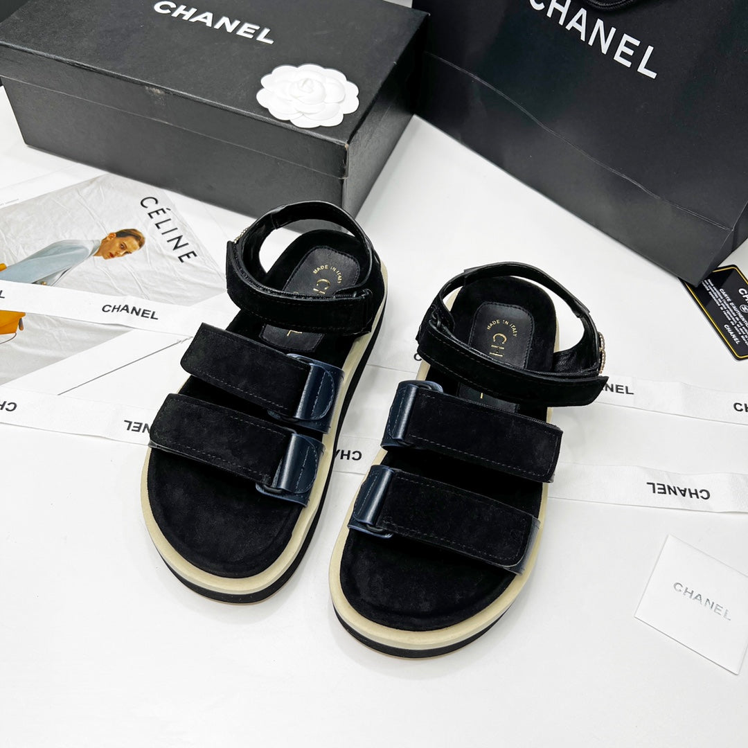 CC 26s Dad Sandal Black Blue Leather Suede 867658