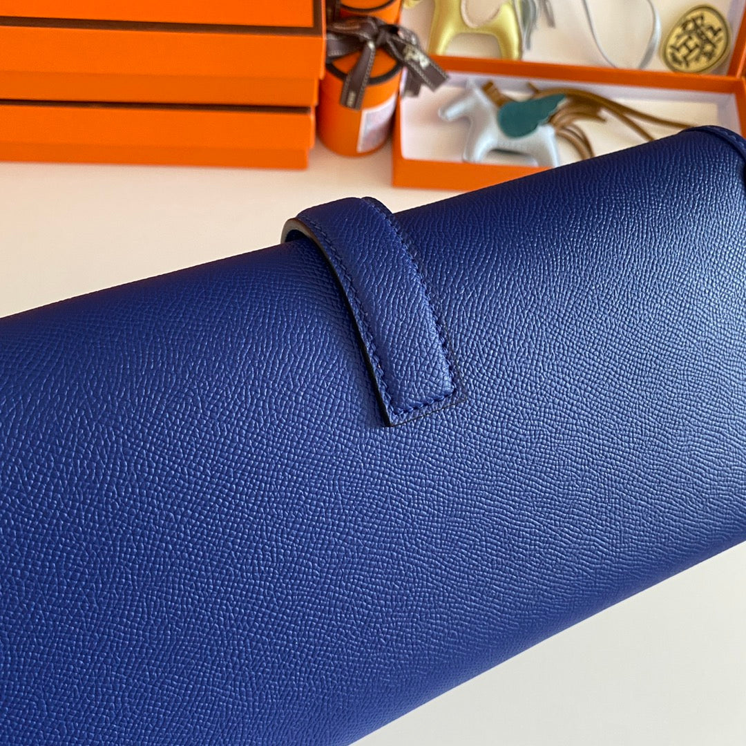 HM Jige Elan 29 Clutch In Cobalt Blue Calfskin (25 days of production)