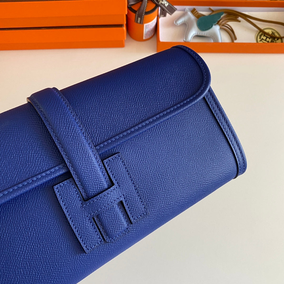 HM Jige Elan 29 Clutch In Cobalt Blue Calfskin (25 days of production)