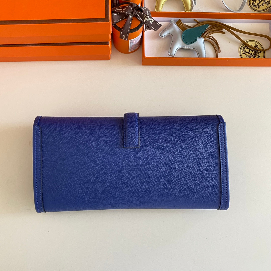 HM Jige Elan 29 Clutch In Cobalt Blue Calfskin (25 days of production)