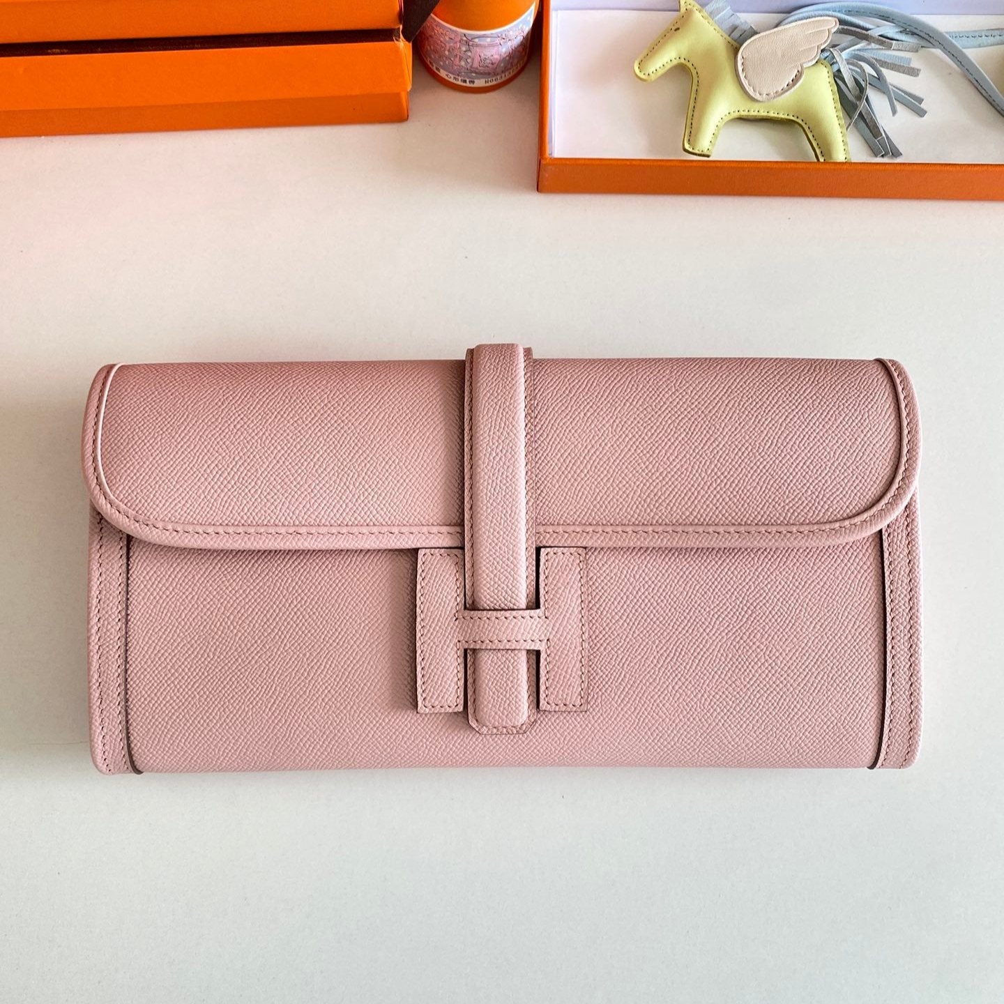 HM Jige Elan 29 Clutch In Crepe Pink Calfskin (25 days of production)
