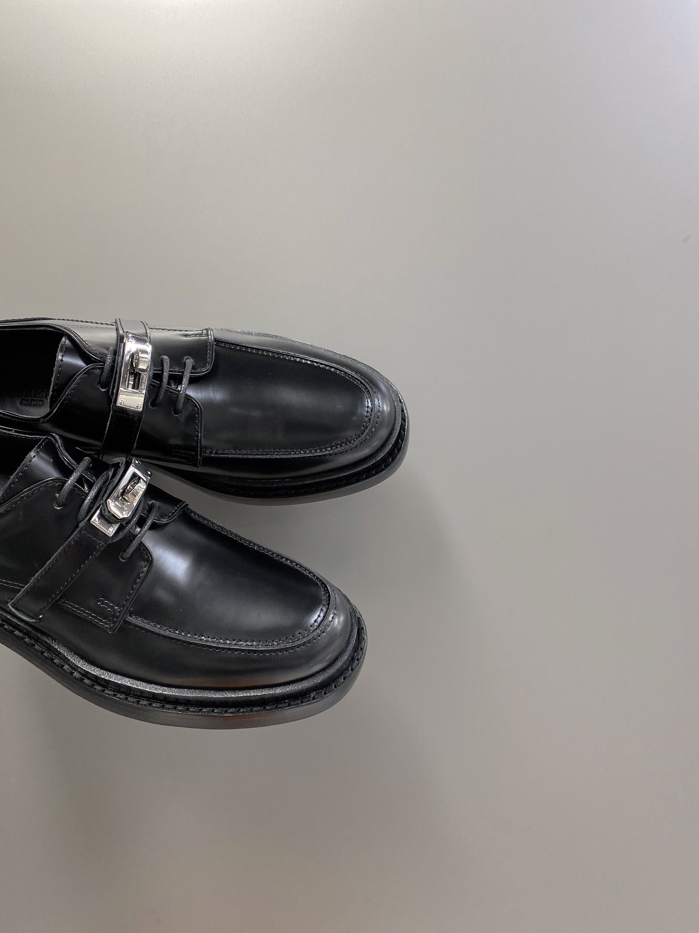 HM 26s Loafer In Black Lambskin With Silver Hardware