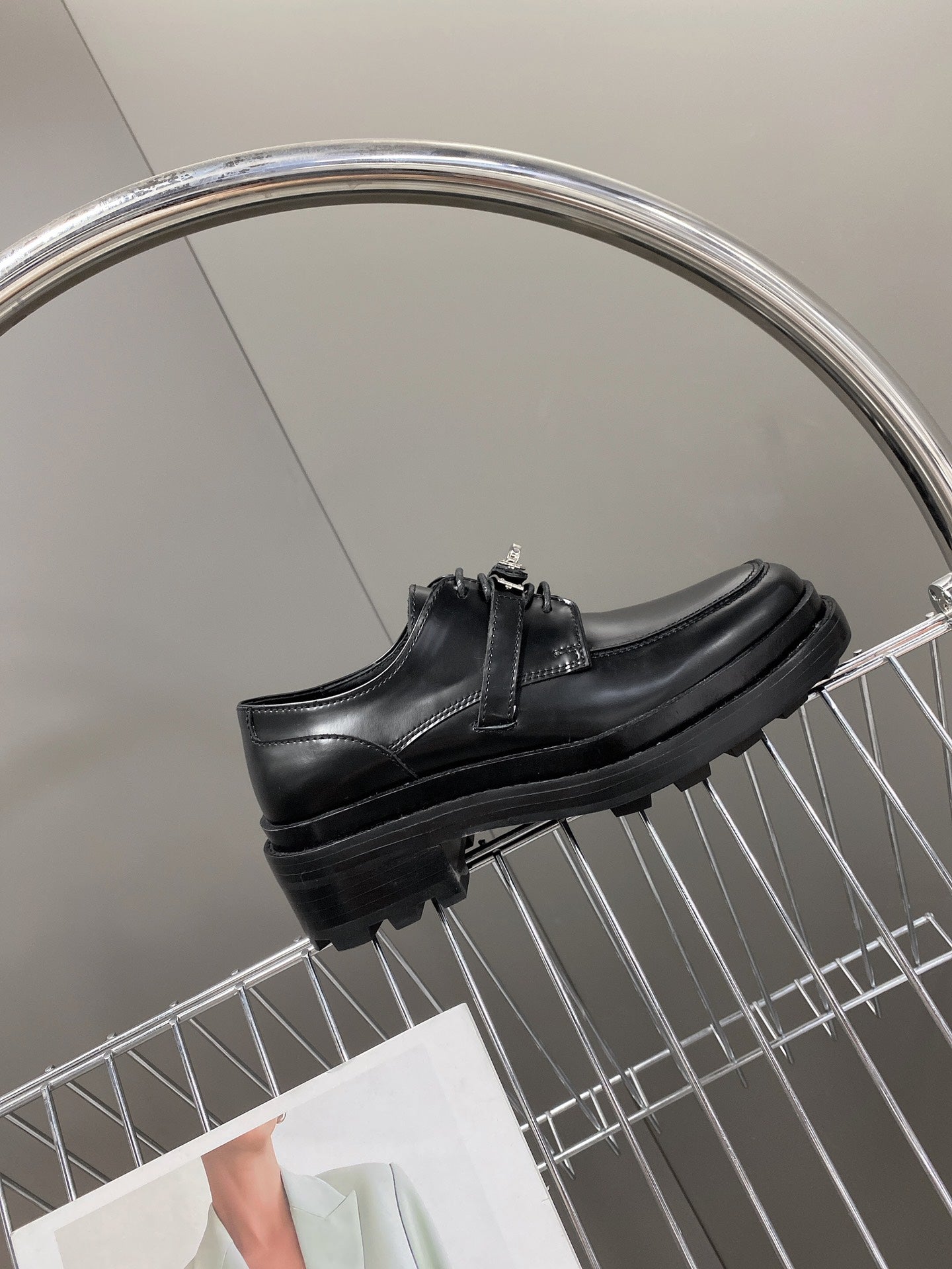 HM 26s Loafer In Black Lambskin With Silver Hardware