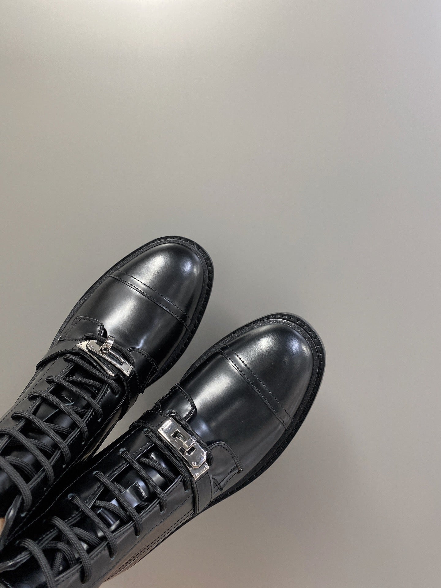 HM 26s Funk Ankle Boot In Black Lambskin With Silver Hardware