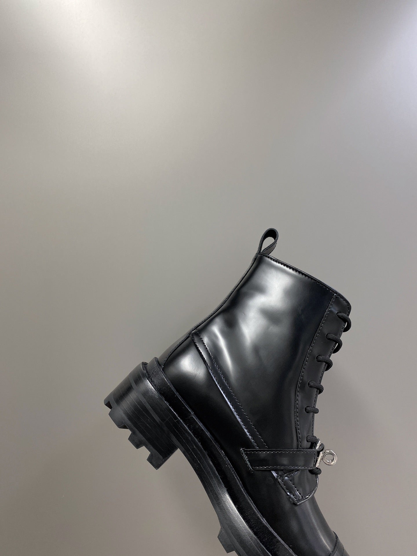HM 26s Funk Ankle Boot In Black Lambskin With Silver Hardware