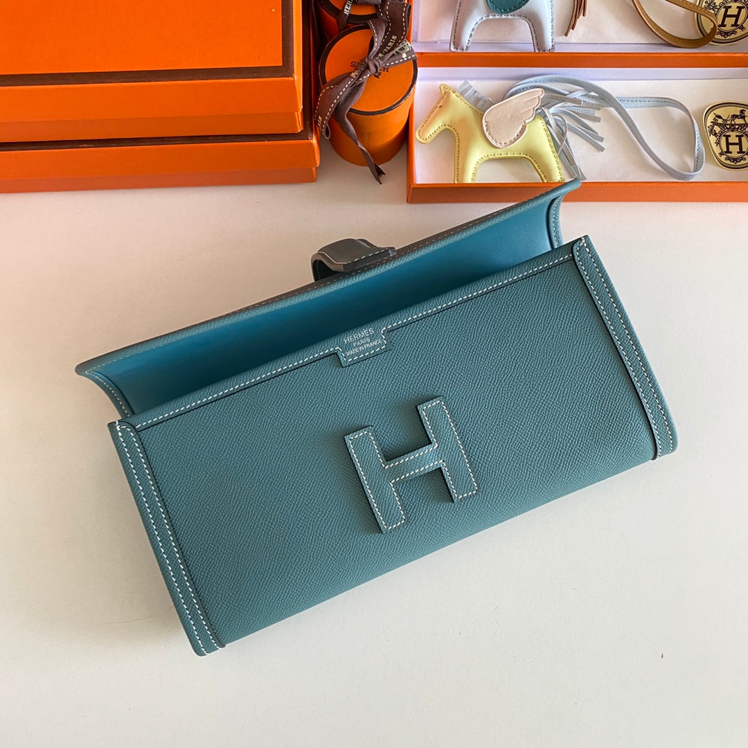 HM Jige Elan 29 Clutch In Aegean Blue Calfskin (25 days of production)