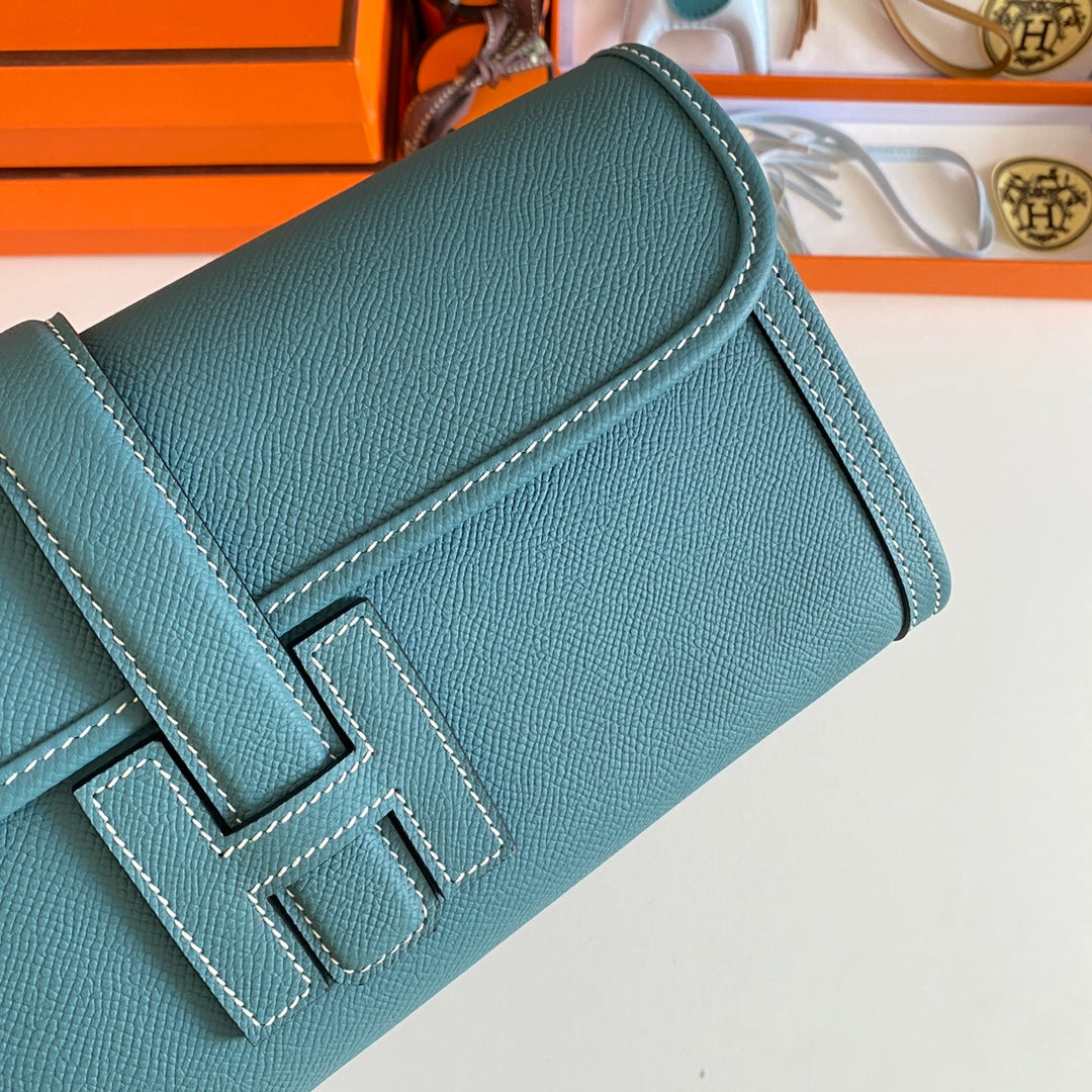 HM Jige Elan 29 Clutch In Aegean Blue Calfskin (25 days of production)