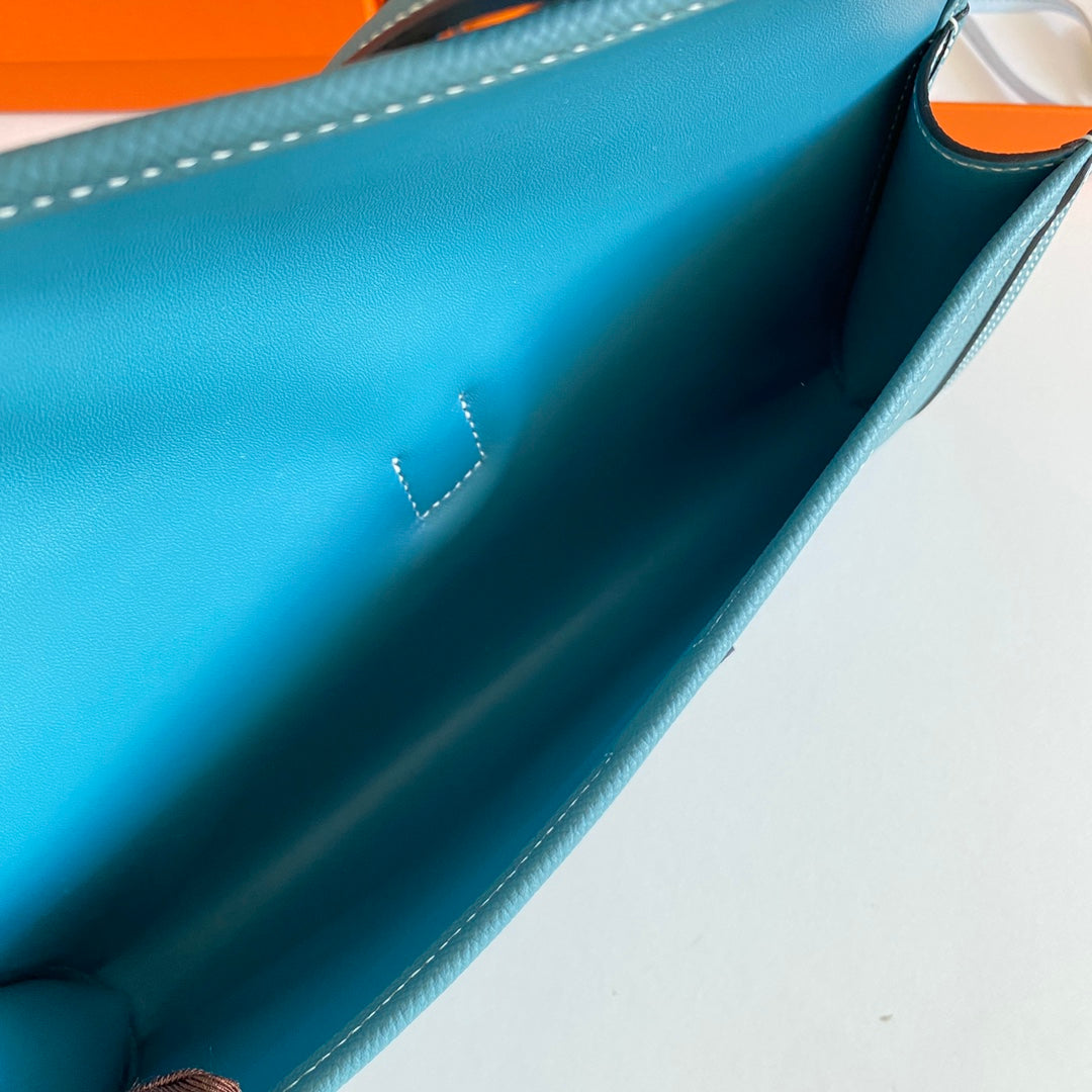 HM Jige Elan 29 Clutch In Aegean Blue Calfskin (25 days of production)