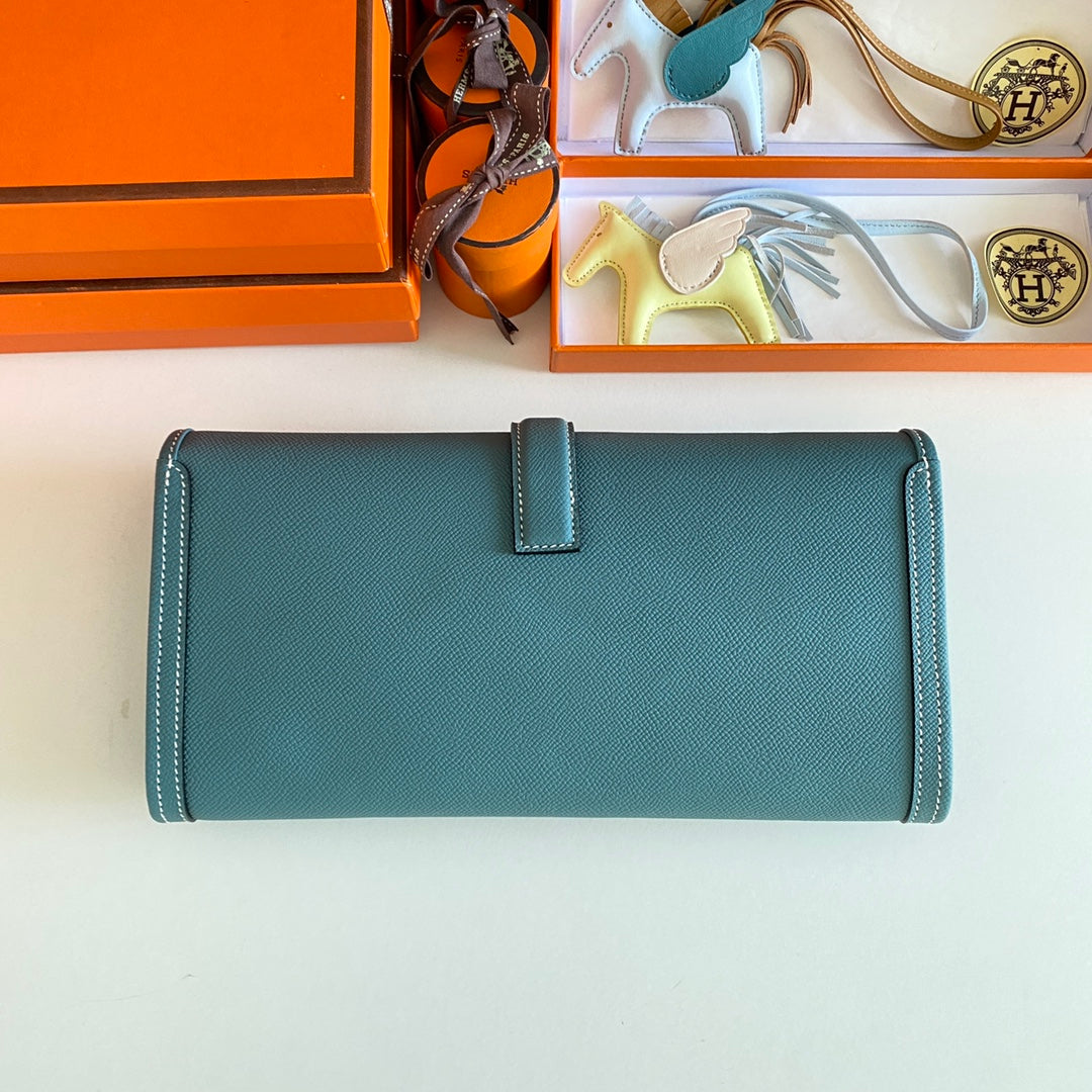 HM Jige Elan 29 Clutch In Aegean Blue Calfskin (25 days of production)