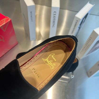 Christian Louboutin Dandylove Velvet Loafer Black Suede Leather 863800