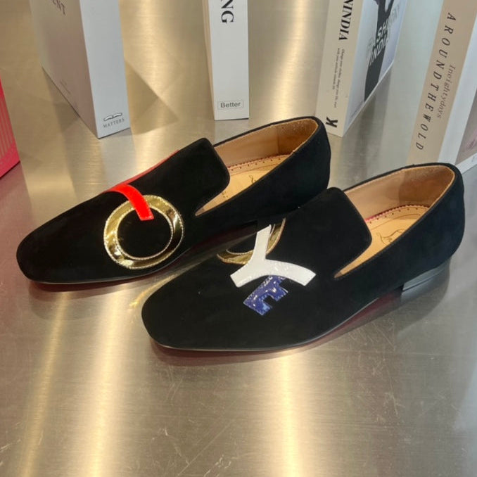 Christian Louboutin Dandylove Velvet Loafer Black Suede Leather 863800