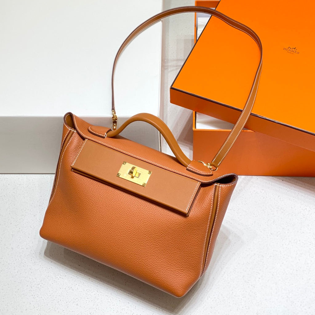 HM 26s 24/24 29mm In Orange Evercolor Calfskin Gold Kelly Buckle