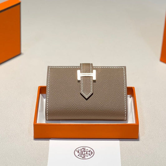 HM Mini Bearn Wallet 10.5 Etoupe Epsom GHW