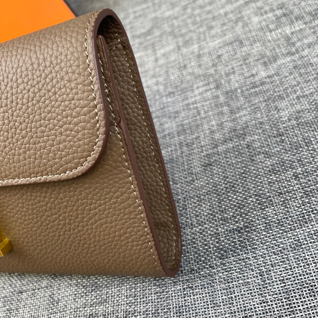 HM Clutch Constance 22 Ash Brown Calfskin GHW
