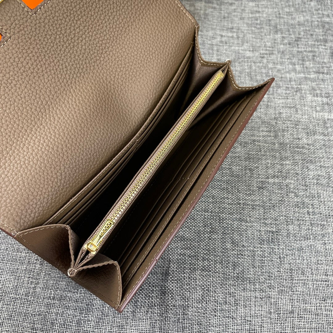 HM Clutch Constance 22 Ash Brown Calfskin GHW