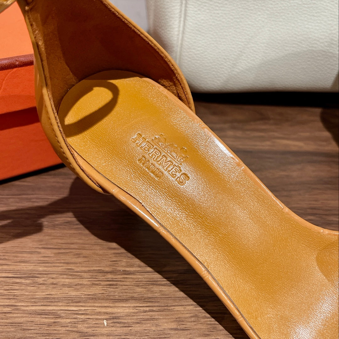 HM Premiere 70 Sandal In Peanut Brown Calfskin