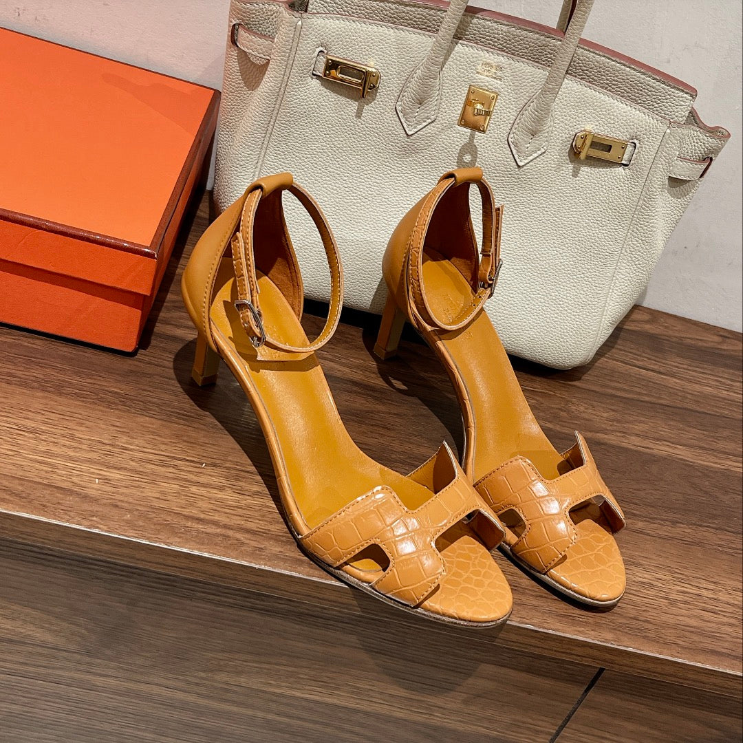 HM Premiere 70 Sandal In Peanut Brown Calfskin