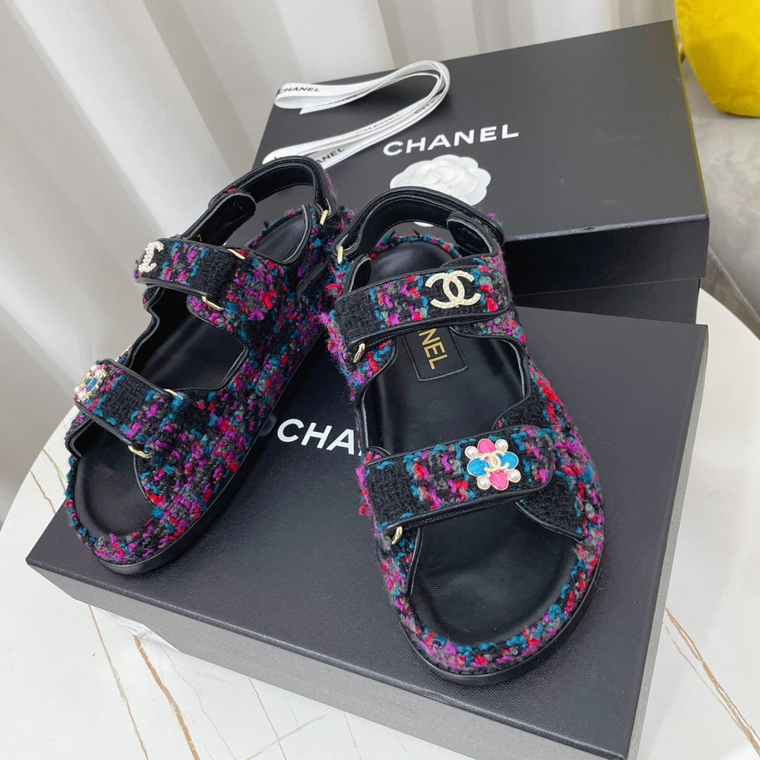 CC 26s Sandals In Multicolor Tweed