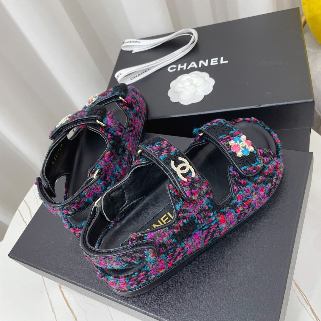 CC 26s Sandals In Multicolor Tweed